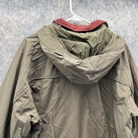 LL bean Jacket Men Large Green Sweater Outdoors Polyester Full Zip Parka Nylon - Picture 11 of 14